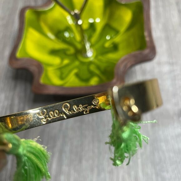 Lilly Pulitzer Sunny State of Mind Gold Tassel Cuff Bracelet - Picture 4 of 6